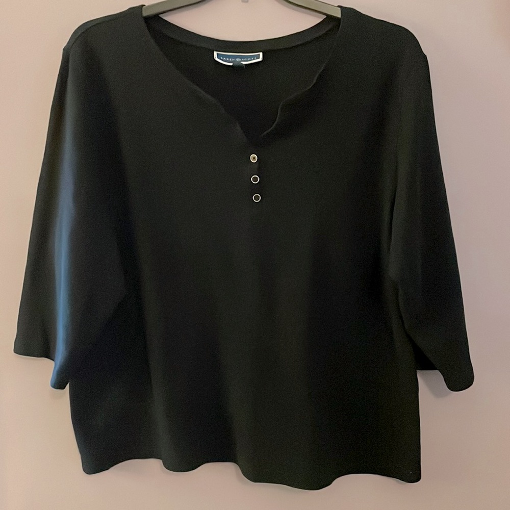Karen Scott blouse size 3X Black